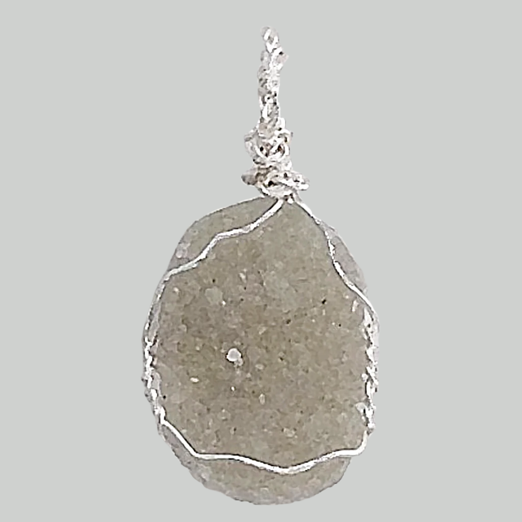Gray Agate Drusy Pendant