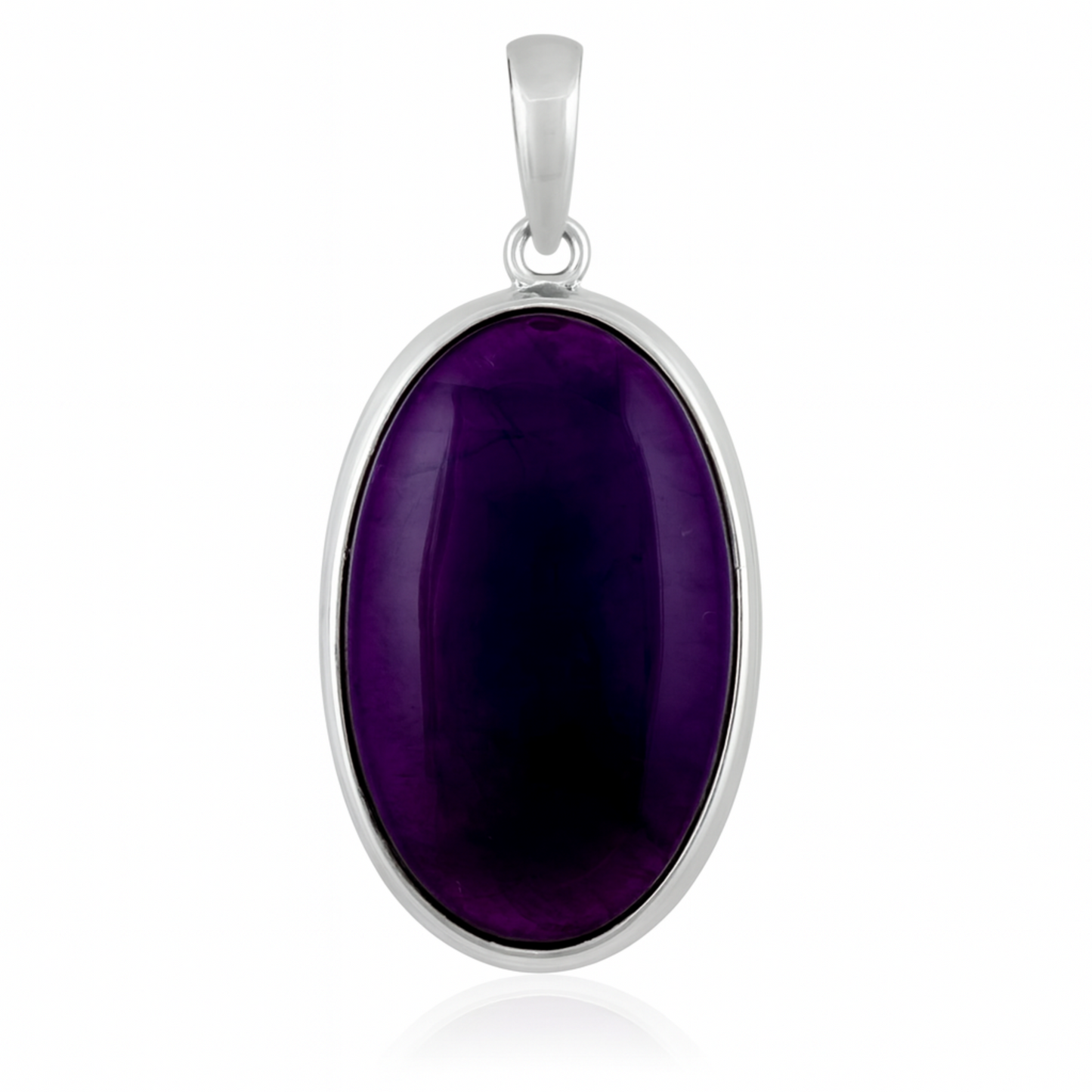 Amethyst Sterling Silver Oval Pendant - New Earth Gifts