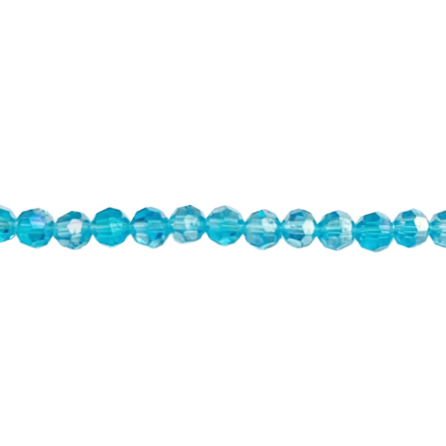 Crystal Aquamarine Blue Faceted Round Beads