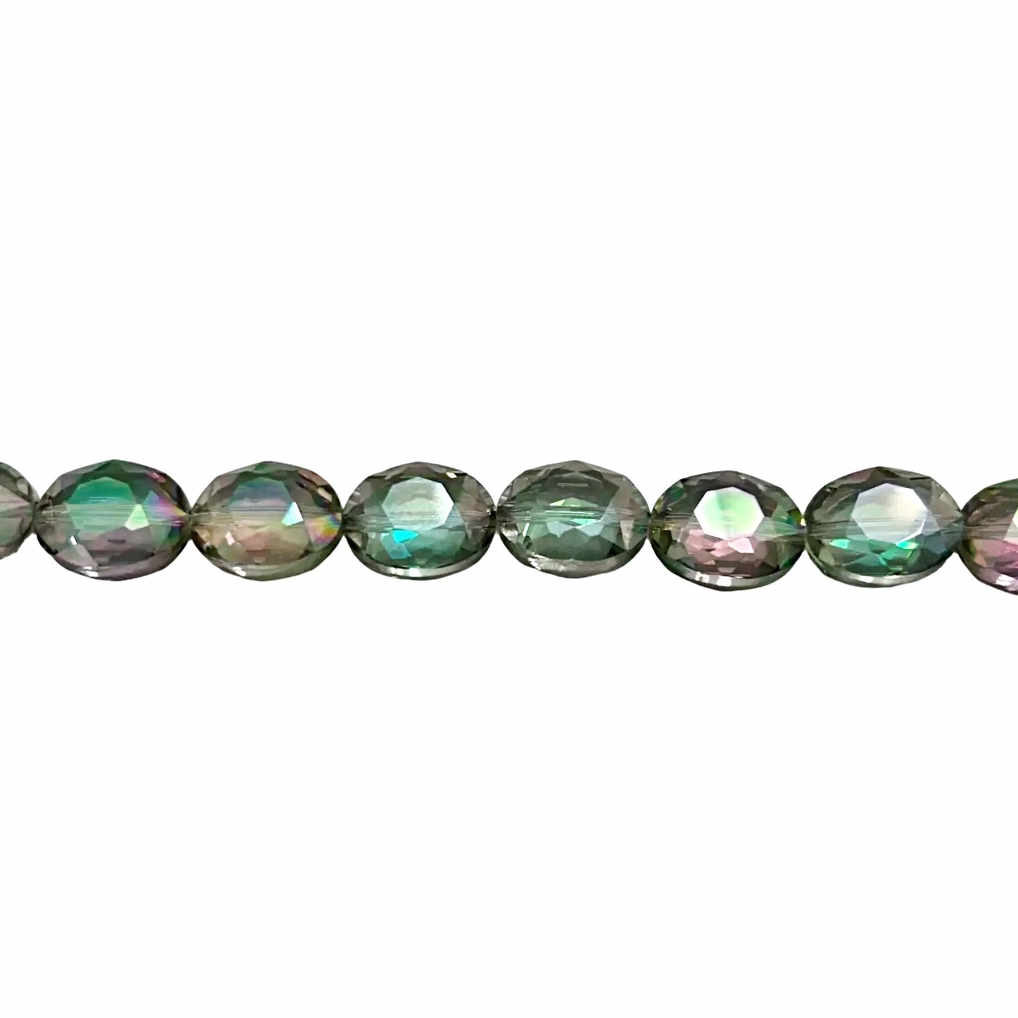 Crystal Thunder Polish Puff Oval Beads Fluorite Color - New Earth Gifts and Beads