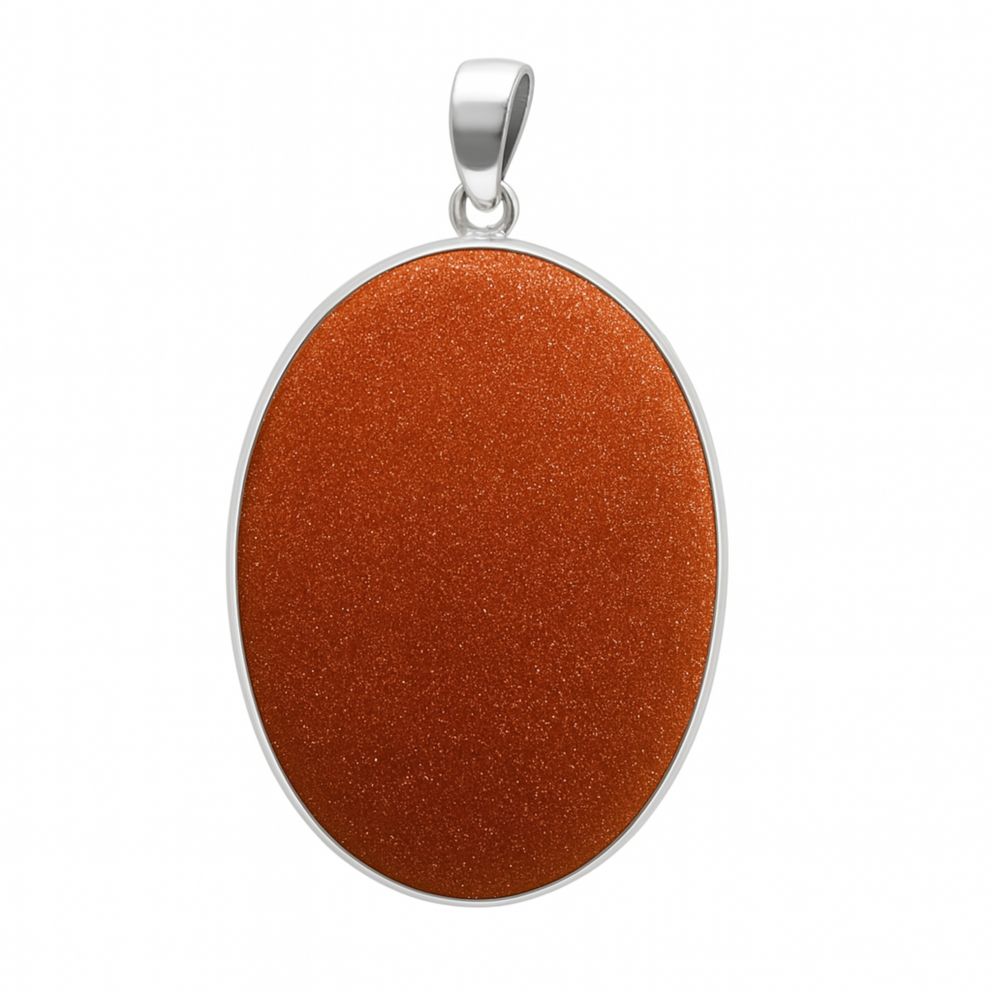 Sterling Goldstone Large Oval Pendant -New Earth Gifts