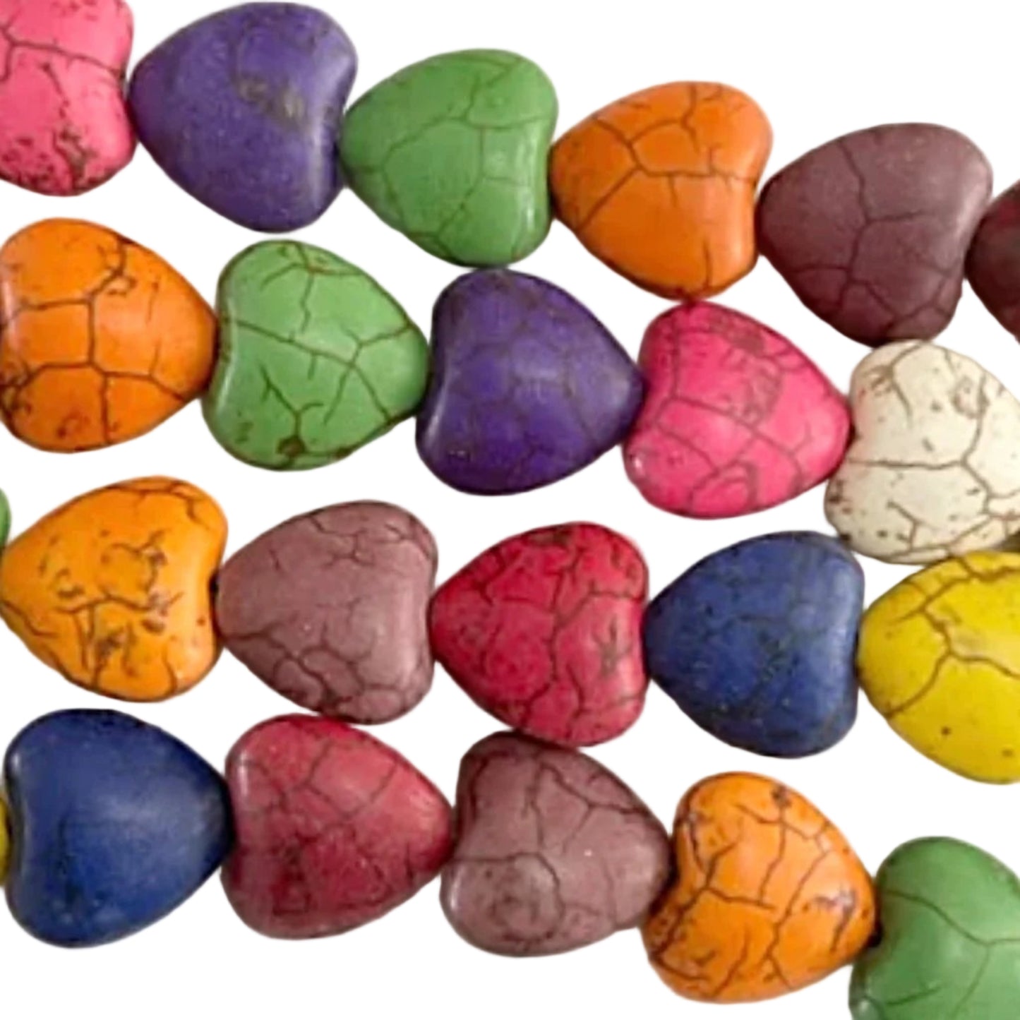 Magnesite Puff Heart Beads Assorted Colors | New Earth Gifts