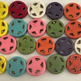 Magnesite Star in Circle Beads Assorted Colors | New Earth Gifts
