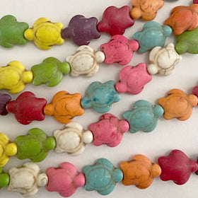 Magnesite Turtle Beads Assorted Colors | New Earth Gifts