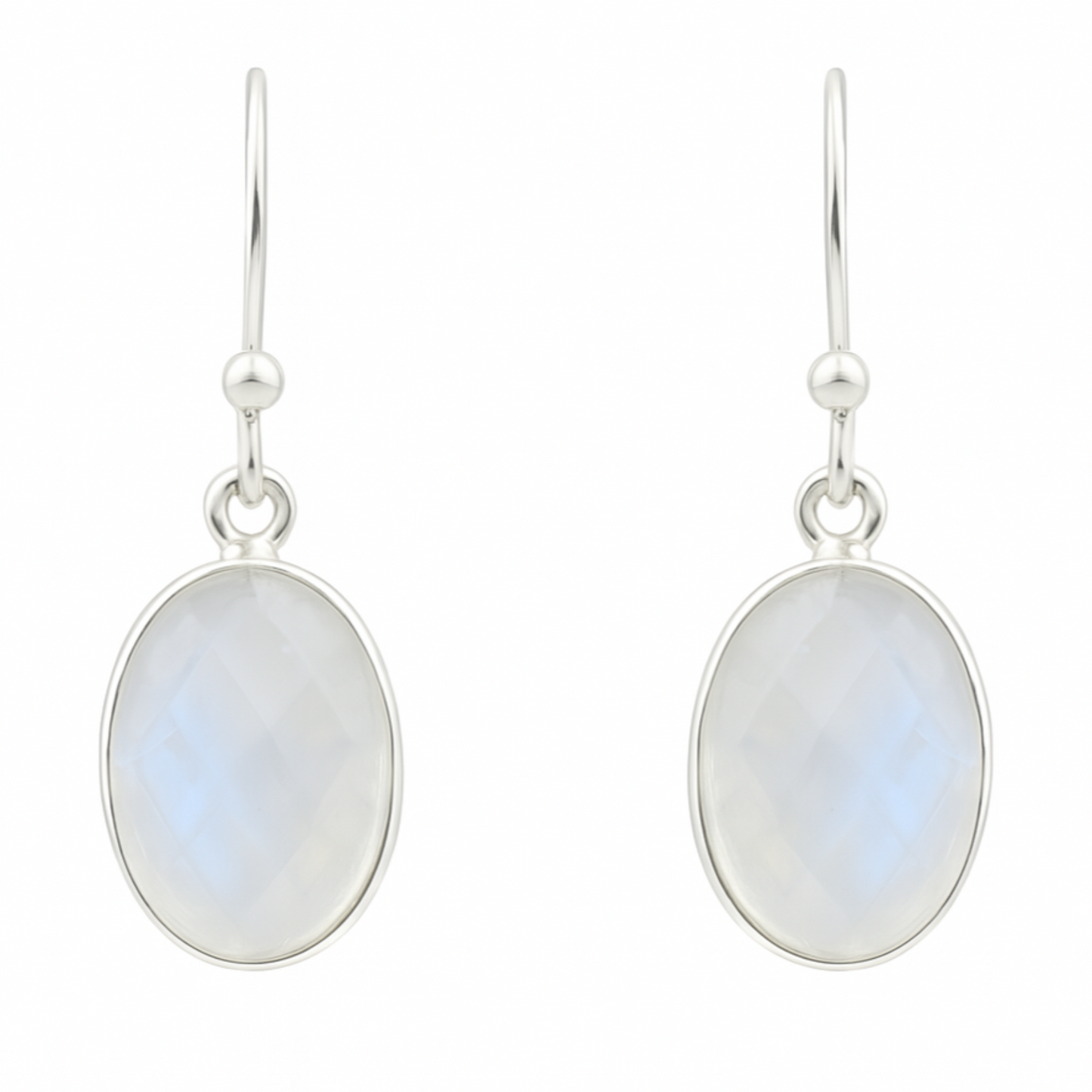 Moonstone Oval Sterling Silver Earrings - New Earth Gifts and Beads