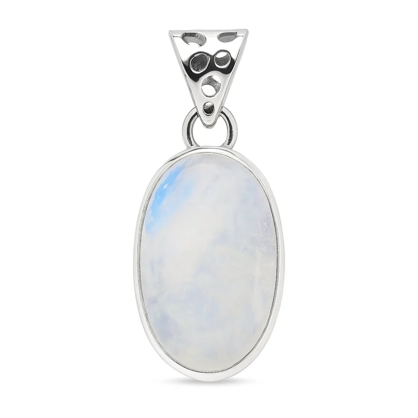 Rainbow Moonstone Sterling Oval Pendant | New Earth Gift