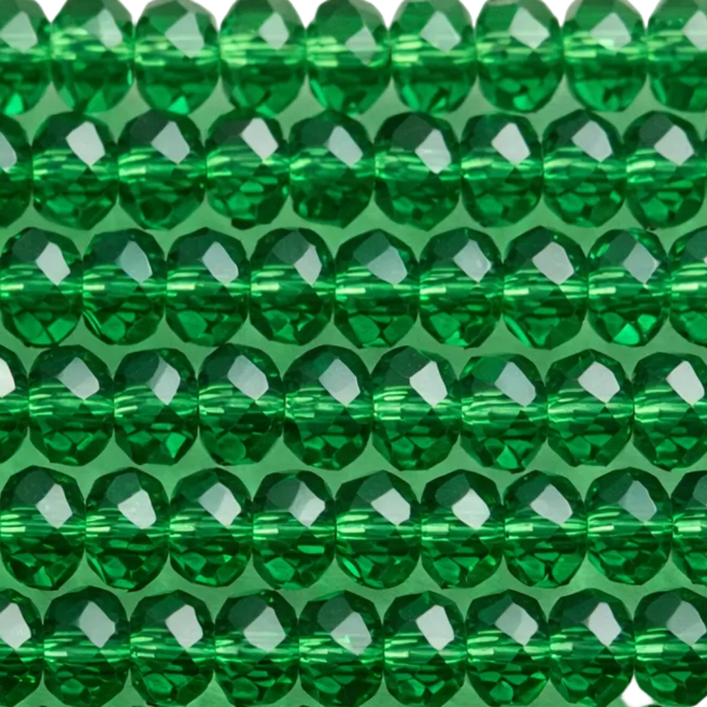 emerald-colored crystal rondelle beads - New Earth Gifts and Beads