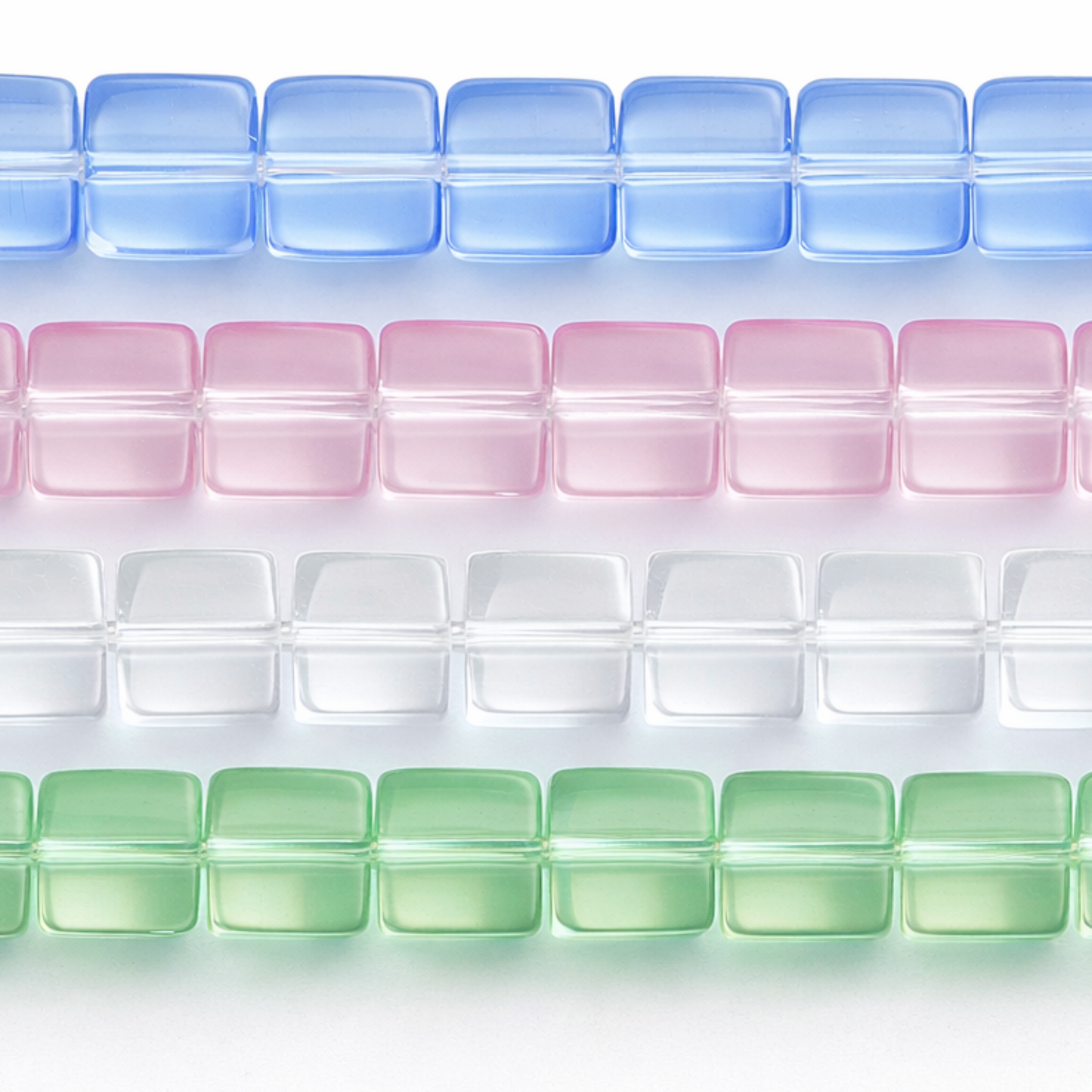 Crystal Cube Beads – 5mm Smooth Pastel Glass – Multiple Colors