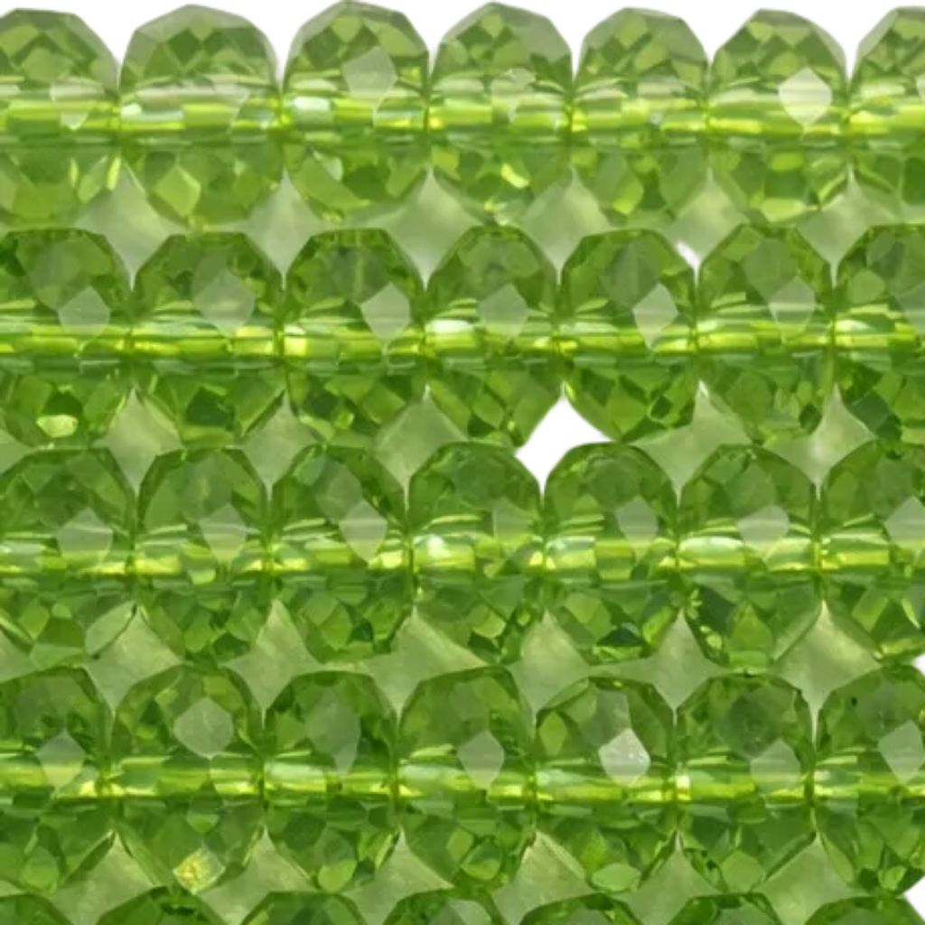 peridot-color crystal rondelle beads - New Earth Gifts and Beads