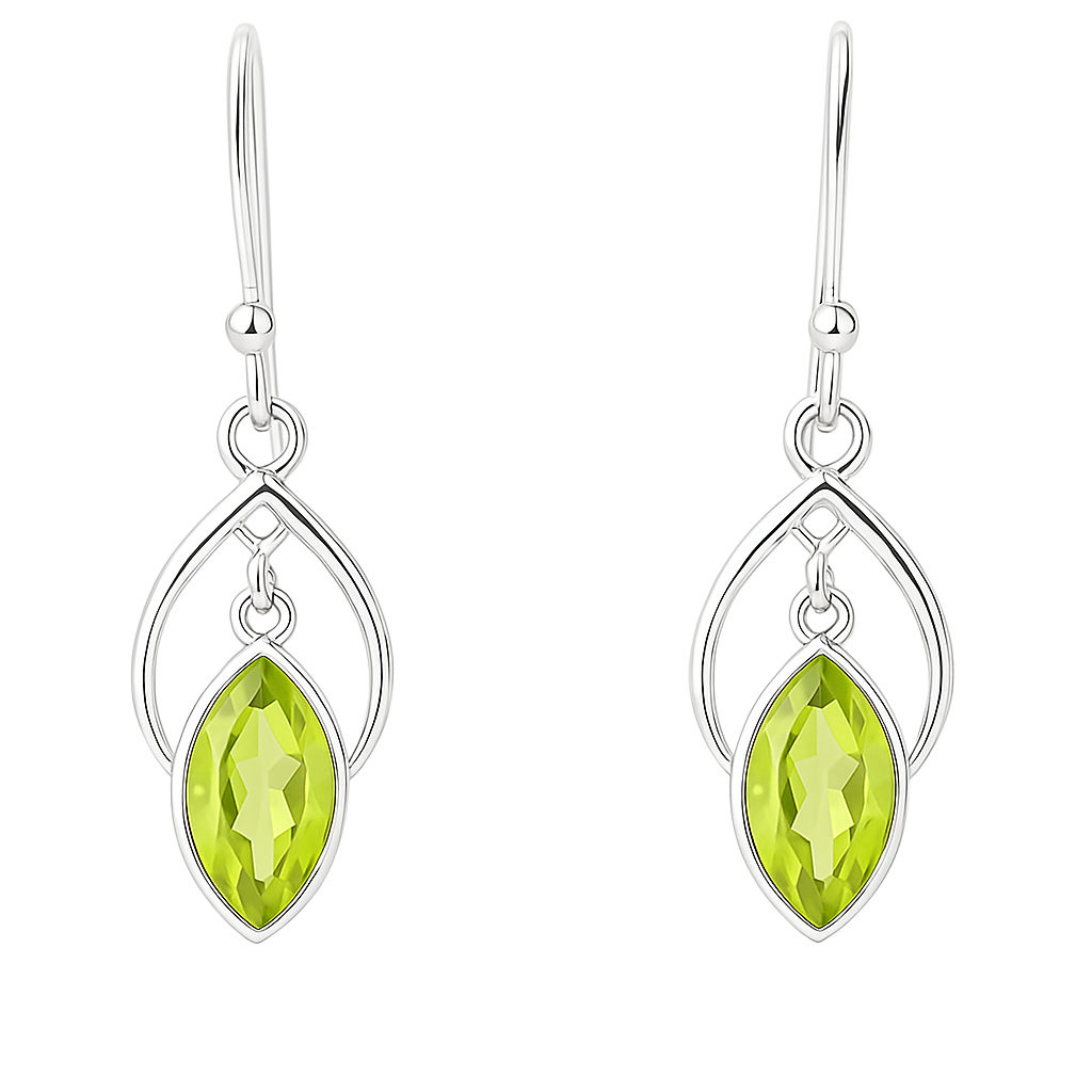 Peridot Faceted Sweet Heart Earrings | New Earth Gifts