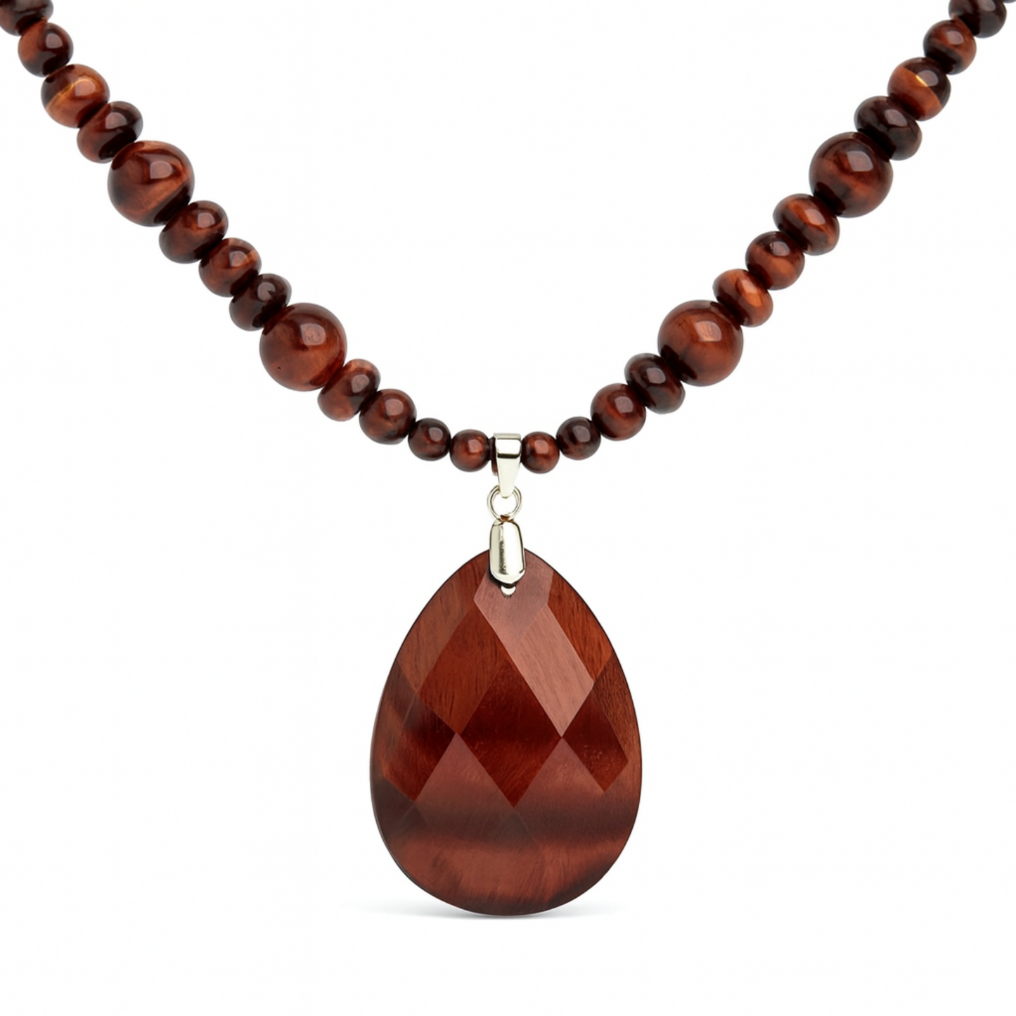 Red Tiger Eye Neckalce with Pendant - New Earth Gifts and Beads