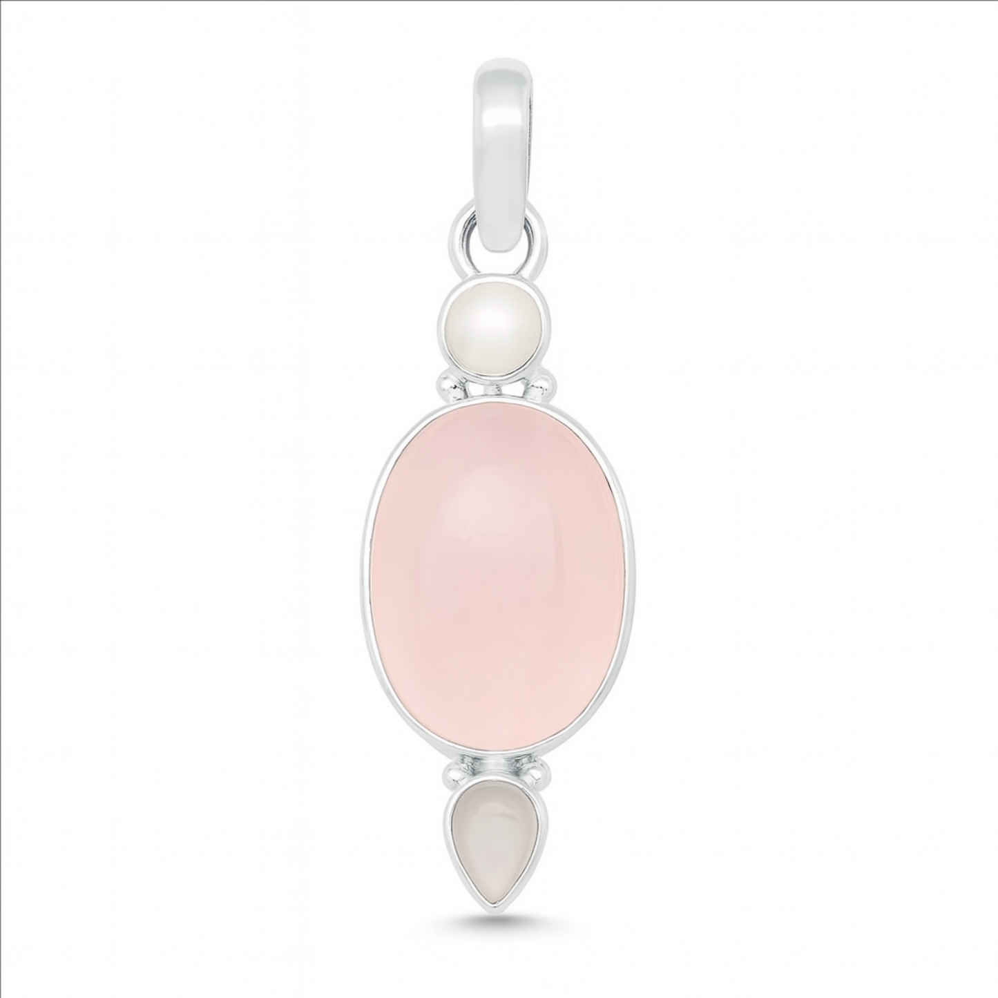 Rose Quartz Pendant with Pearl and Smoky Quartz Accents - New Earth Gifts and Beads