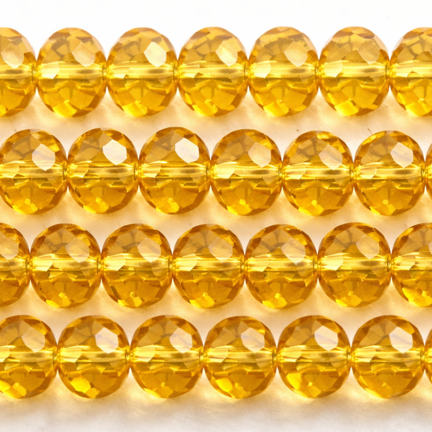 Crystal Faceted Rondelle Beads – 8mm Sunny Yellow Glass
