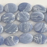 Agate blue lace oval beads - new earth gifts