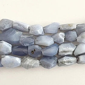 Agate Blue Lace Rough Cut Faceted Beads | New Earth Gifts
