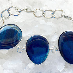 Blue Agate Bangle Bracelet - New Earth Gifts