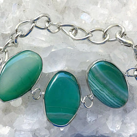 Green Agate Bangle Bracelet - New Earth Gifts