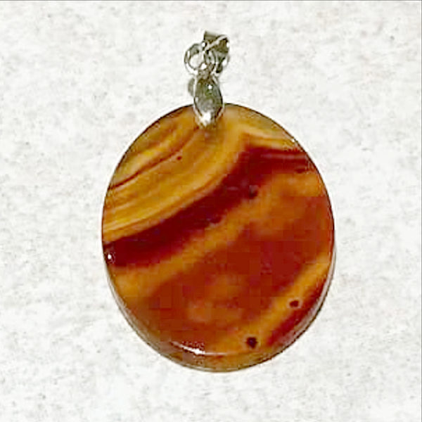 Agate Oval Disk Pendant - New Earth Gifts