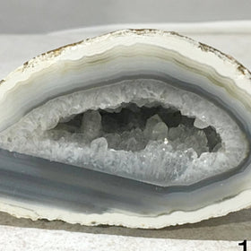 Agate Geode of Milky White and Gray Interior - New Earth Gifts