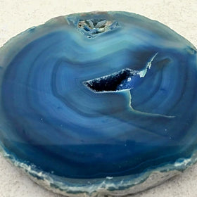 Natural Agate Thick Slabs Brazilian Vibrant Blue | New Earth Gifts