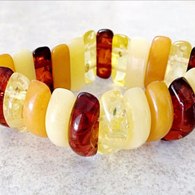 Amber Double Drilled Beaded Bracelet - New Earth Gifts