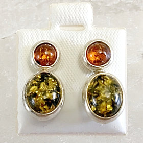 Amber Sterling Silver Earrings | New Earth Gifts