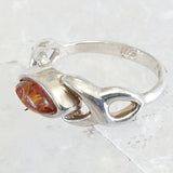 Baltic Amber Sterling Silver Marquis Ring | New Earth Gifts