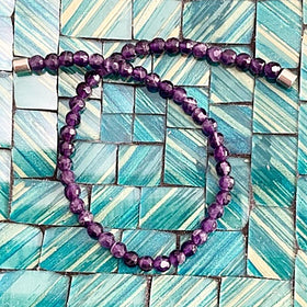 Amethyst Anklet of Faceted Beads | New Earth Gifts
