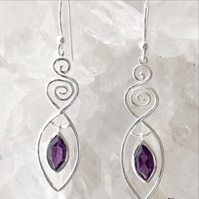 Sterling Silver Amethyst Goddess Earrings - New Earth Gifts