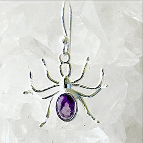 Amethyst Spider Earrings - New Earth Gifts