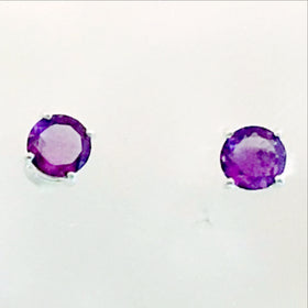 Amethyst Faceted Stud Earrings - New Earth Gifts