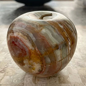 Onyx Apple Paperweight Multi Green Onyx - New Earth Gifts