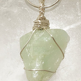 Aquamarine Pendant Wire Wrap Calms the Mind | New Earth Gifts
