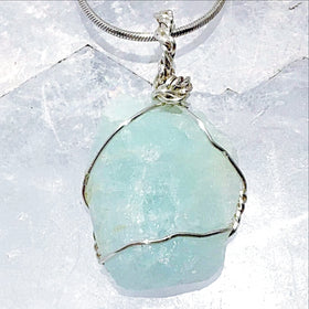 Aquamarine Natural Pendant Wire Wrap - New Earth Gifts