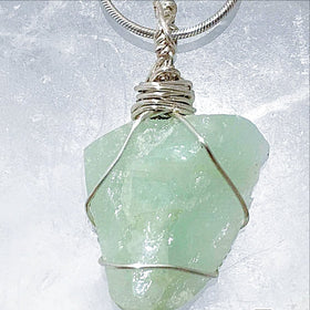 Aquamarine Natural Pendant Wire Wrap Unique Style -New Earth Gifts