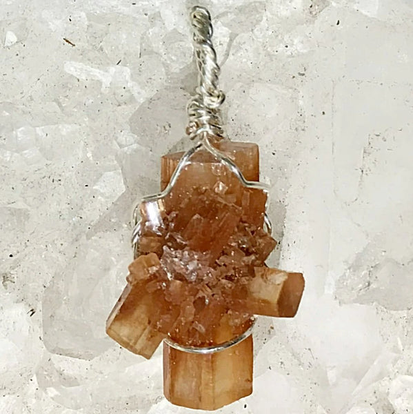Aragonite Star Wire Wrap Pendant | New Earth Gifts