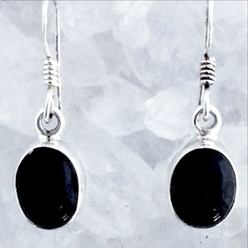 Black Onyx Sterling Oval Earrings - New Earth Gifts