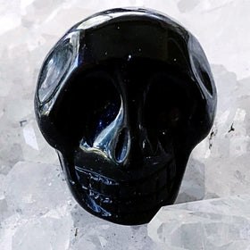 Black Onyx Gemstone Skull 25mm - New Earth Gifts