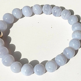 Blue Lace Agate Power Bracelet for Enhancing Communication-6mm | New Earth Gifts