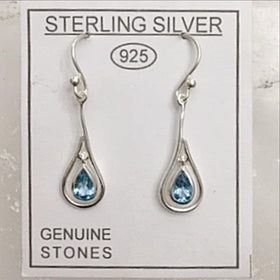 Blue Topaz Sterling Earrings - new earth gifts