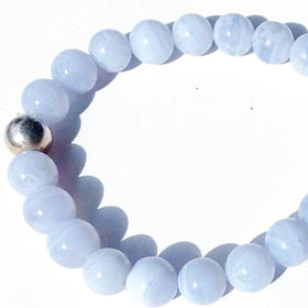 Blue Lace Agate Power Bracelet for Open Communication-8mm - New Earth Gifts