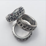 Stainless Steel Chain Spinner Ring - New Earth Gifts