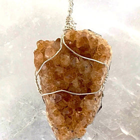 Citrine Druzy XL Free Form Pendant -New Earth Gifts
