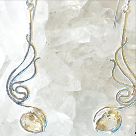 Blue Topaz Faceted Earring Angel Design - New Earth Gifts