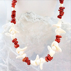 Shell and Fresh Water Pearl Necklace - New Earth Gifts