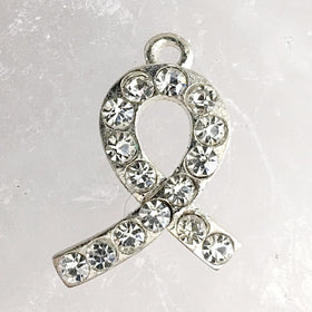 Lung Cancer Awareness Charm - White Ribbon | New Earth Gifts