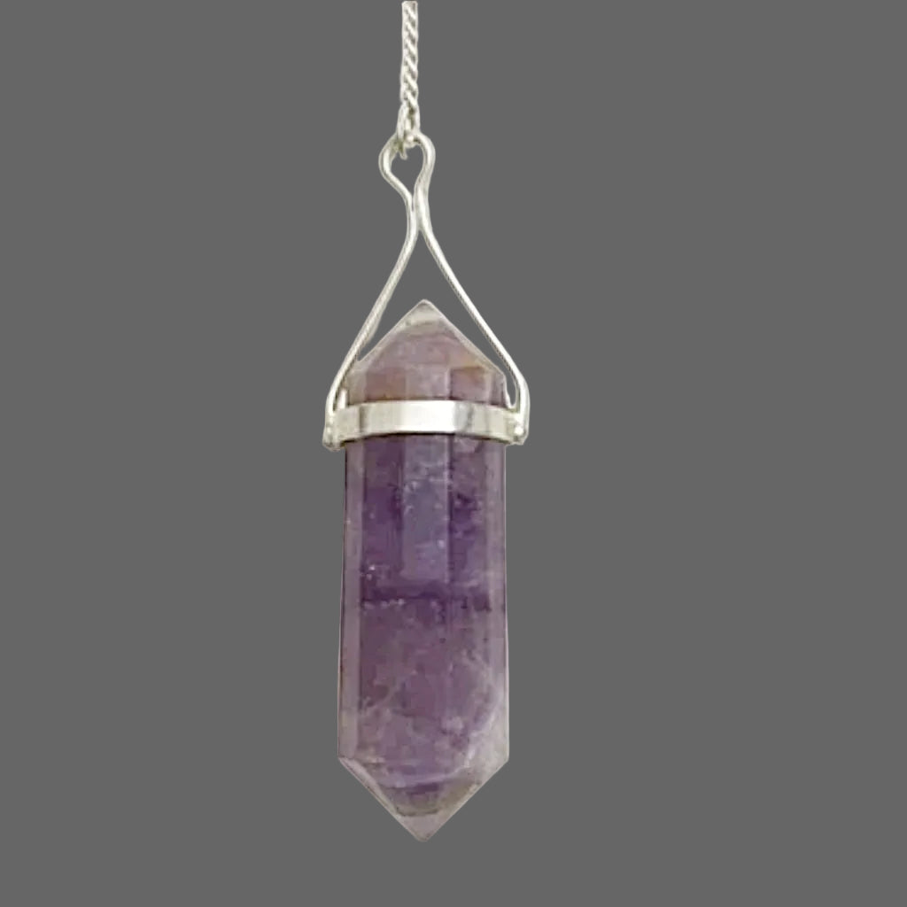 amethyst double terminated pendulum - new earth gifts