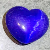 Blue Fiber Optic Hearts - Cats Eye Mini Hearts, 30mm - New Earth Gifts