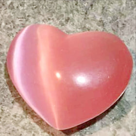 Pink Fiber Optic Hearts - Cats Eye Mini Hearts, 30mm - New Earth Gifts