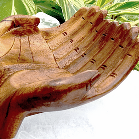 Wood Carved Hands Bowl - New Earth Gifts